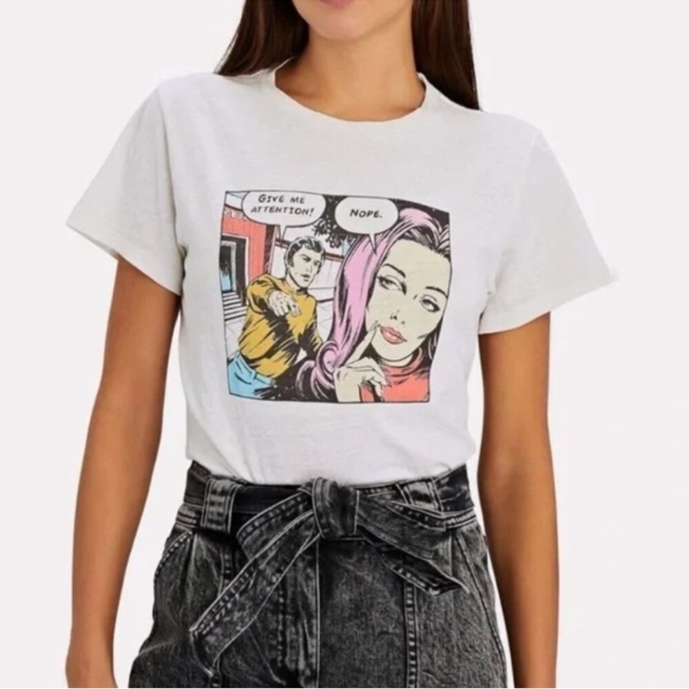 Re/Done Classic Nope Tee Shirt Vintage White Cotton